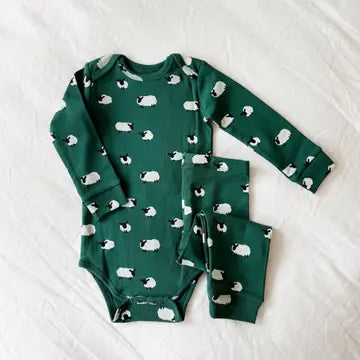 Lewis – Onesie + Pant Set in Sheep Pine