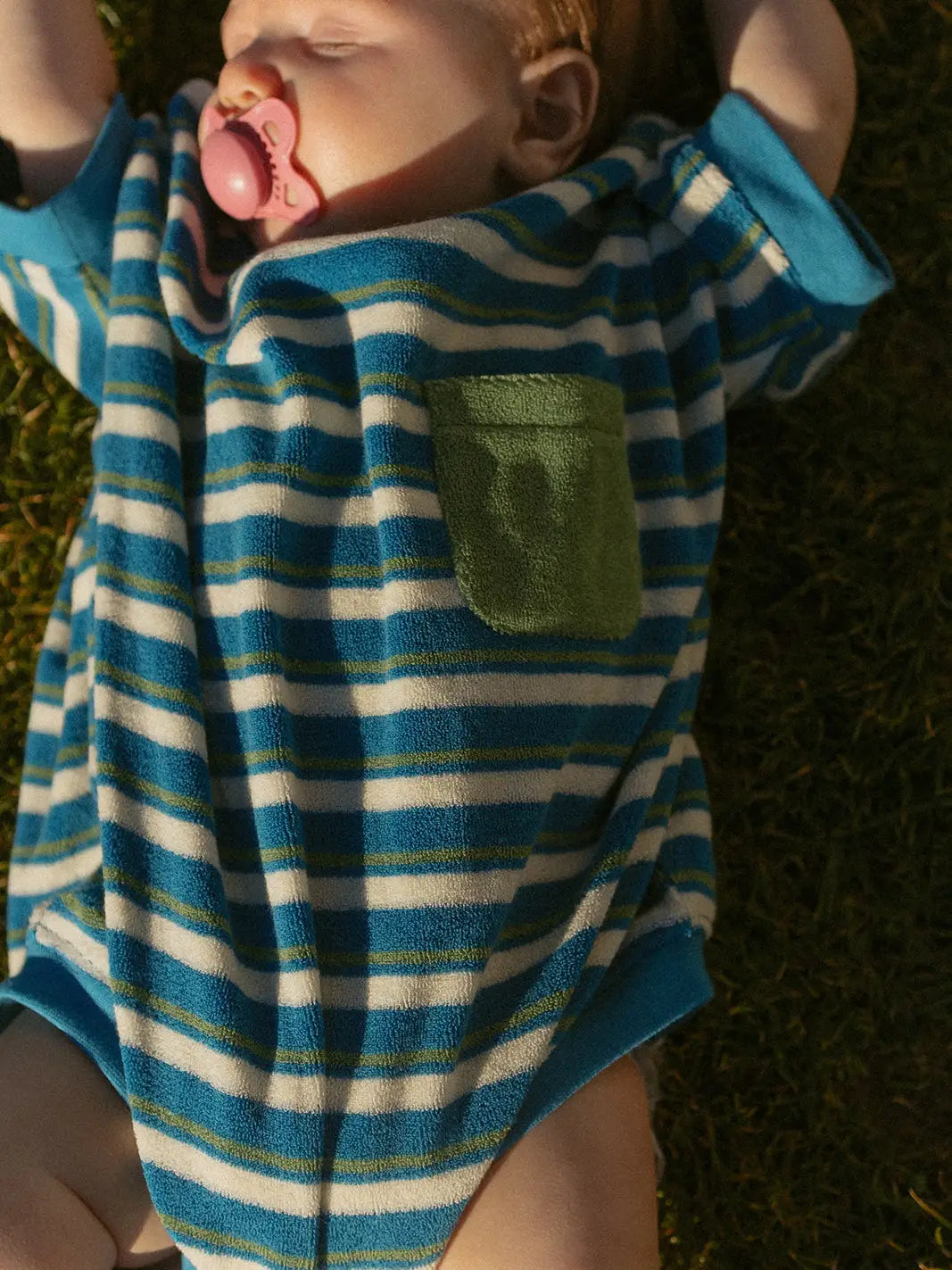 Winnie + Crew - Callie Romper in Thin Blue Stripe