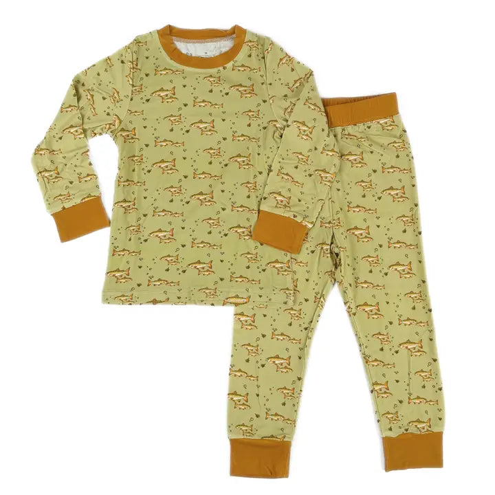 Mady & Max - Bamboo Two Piece Pajama Set in Trout