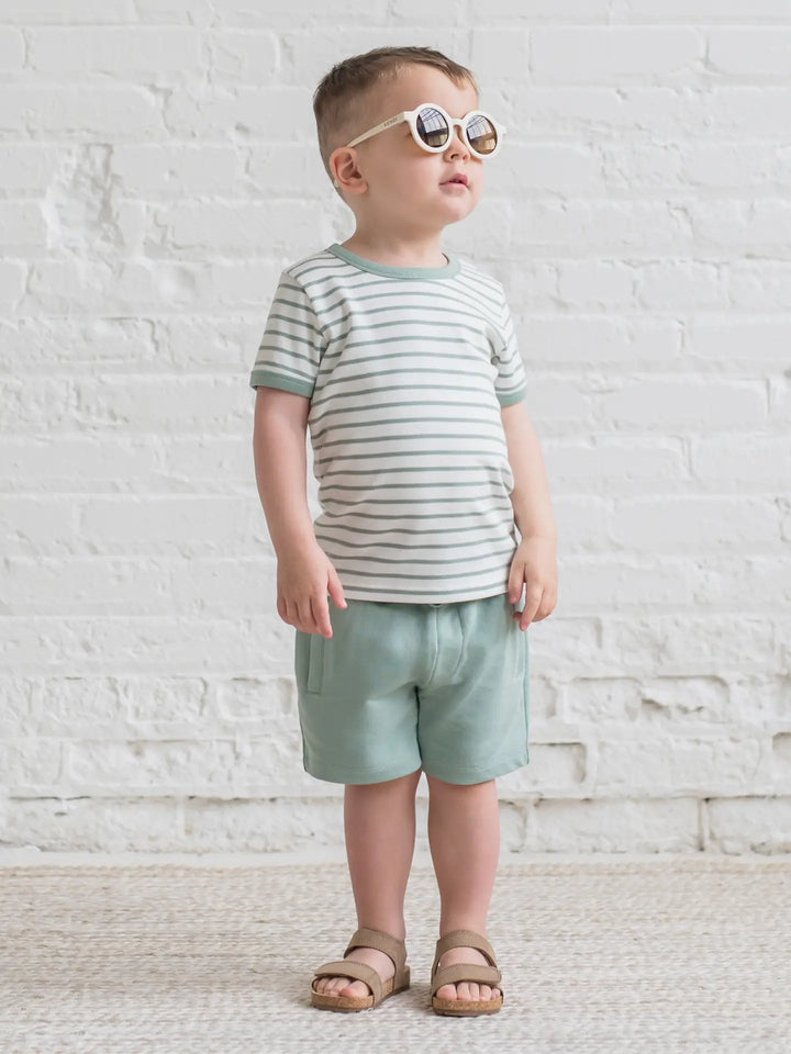 Colored Organics - Organic Andy Ringer Tee in Vitto Stripe/Jade