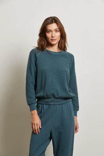 Perfect White Tee - Ziggy Reverse Fleece Shrunken Crewneck in Slate