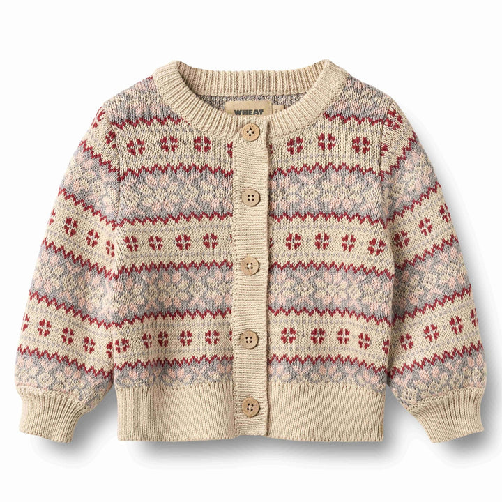 WHEAT – Vikki Jacquard Cardigan in Off White