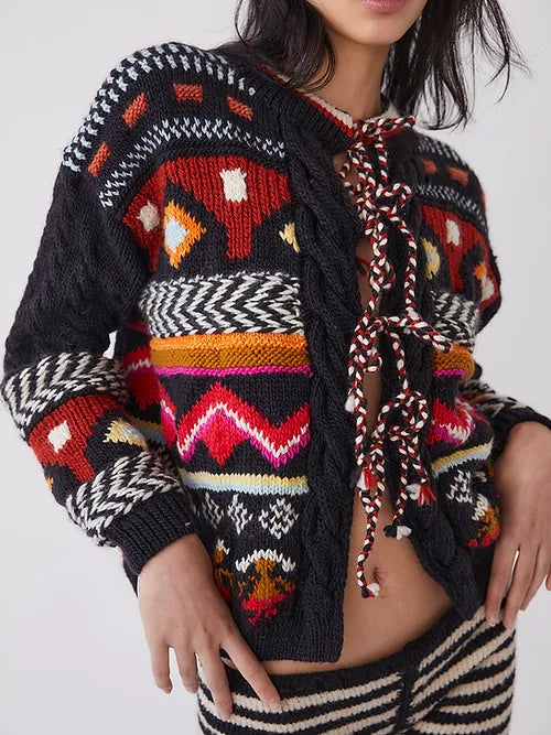 Tach – Narnia Multicolor Knit Sweater in Black Multi