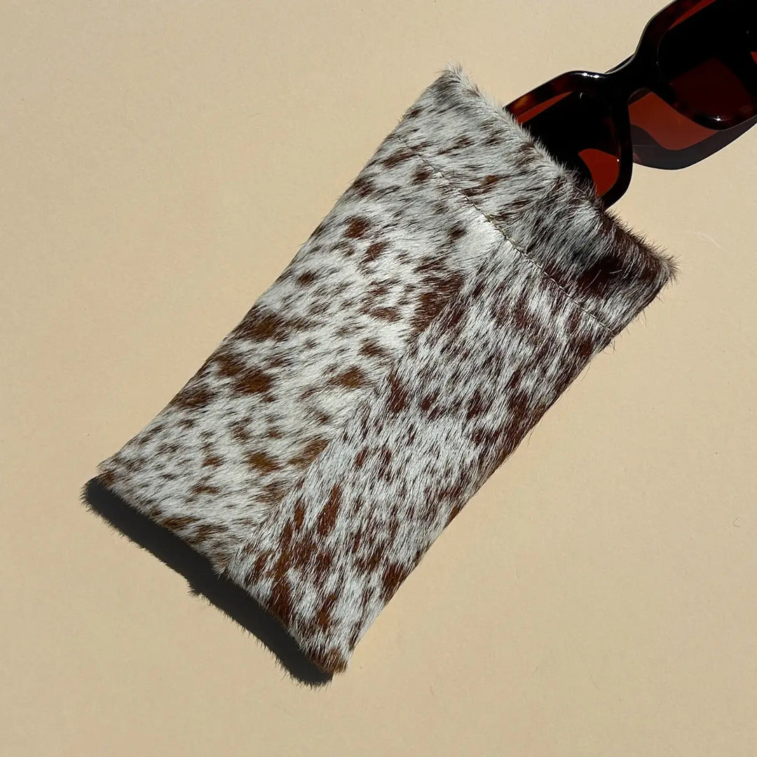 Primecut – Sunglasses Case in Caramel Speckled Cowhide