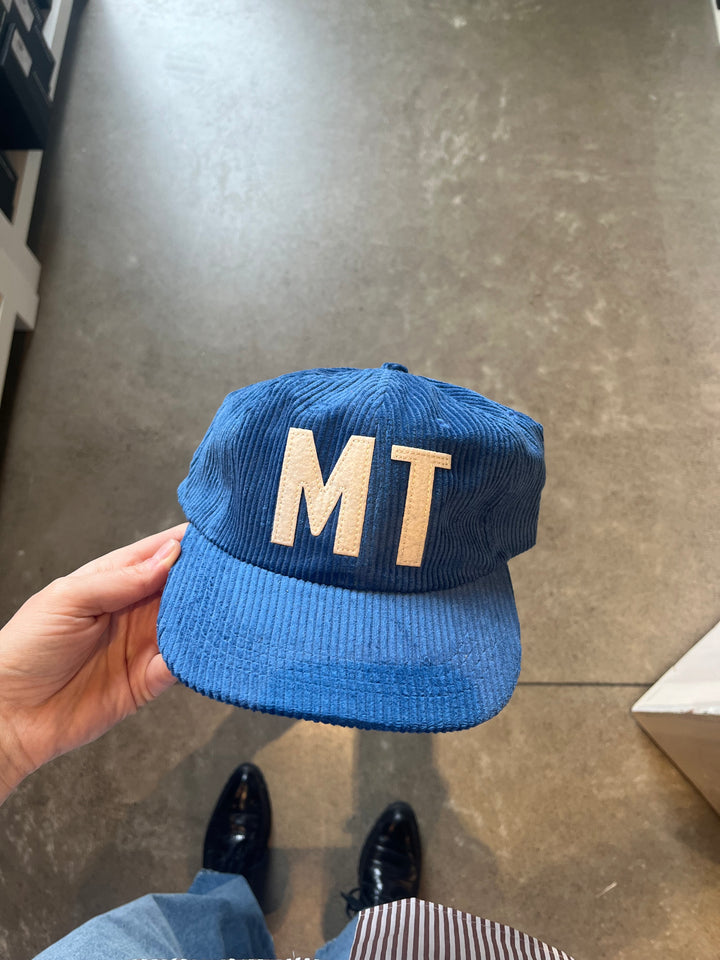 Letterman Corduroy 'MT' Hat in Royal