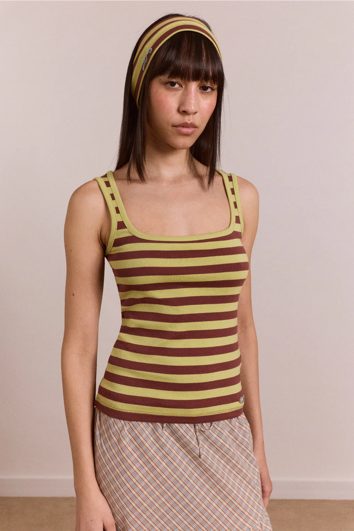 Damson Madder – Avielle Tank in Green Stripe