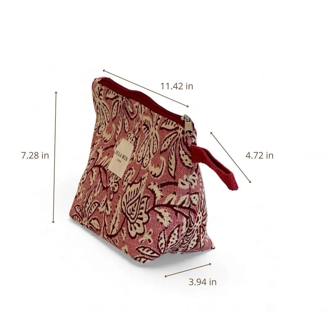 De La Mur Lines - Large Makeup Bag in Came