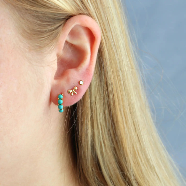 Kris Nations – Classic Bezel Crystal Single Flat Back Stud Earring