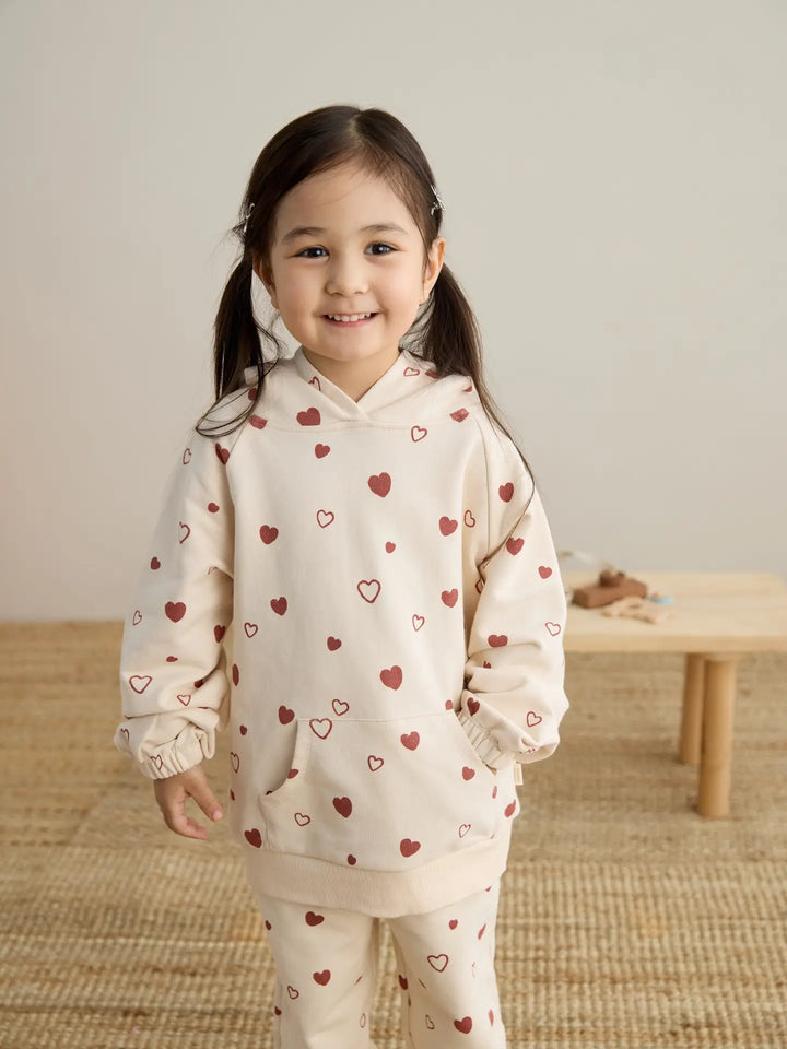 Norsu Organic - Toddler Hooded Sweatshirt-Hearts