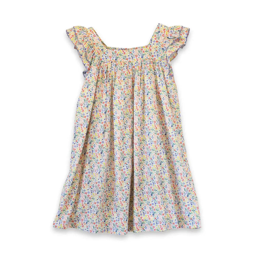 Beet World – Everly Square Neck Dress in Yellow Petal Confetti