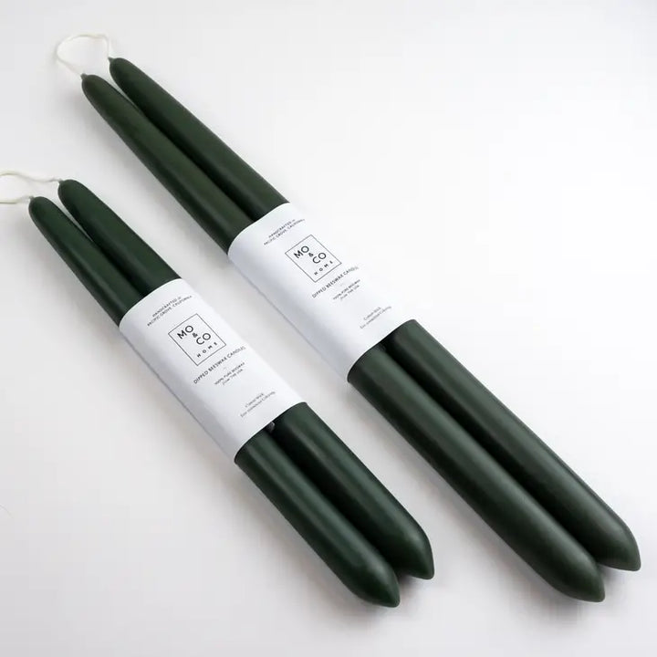 Mo&Co Home - Dipped Beeswax Candles in Forest Green