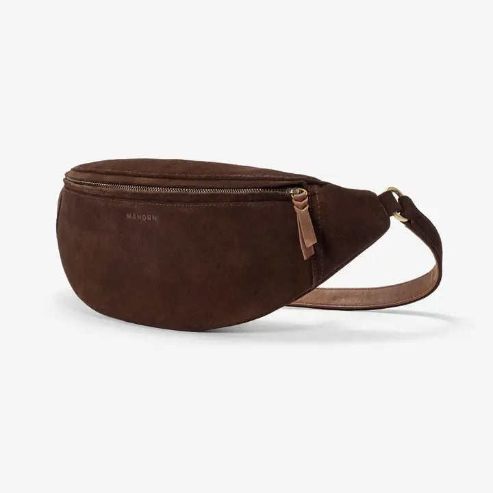 MANDRN - Atlas Suede Fanny Pack in Espresso