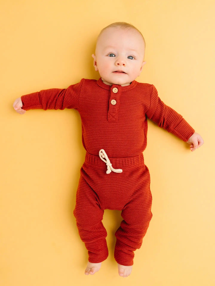 Little One Shop – Cozy Waffle Set in Crimson