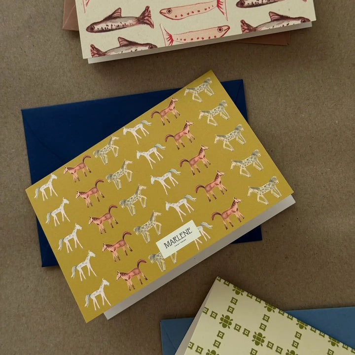 Marlene Print House - Chartreuse Pony Fold Card
