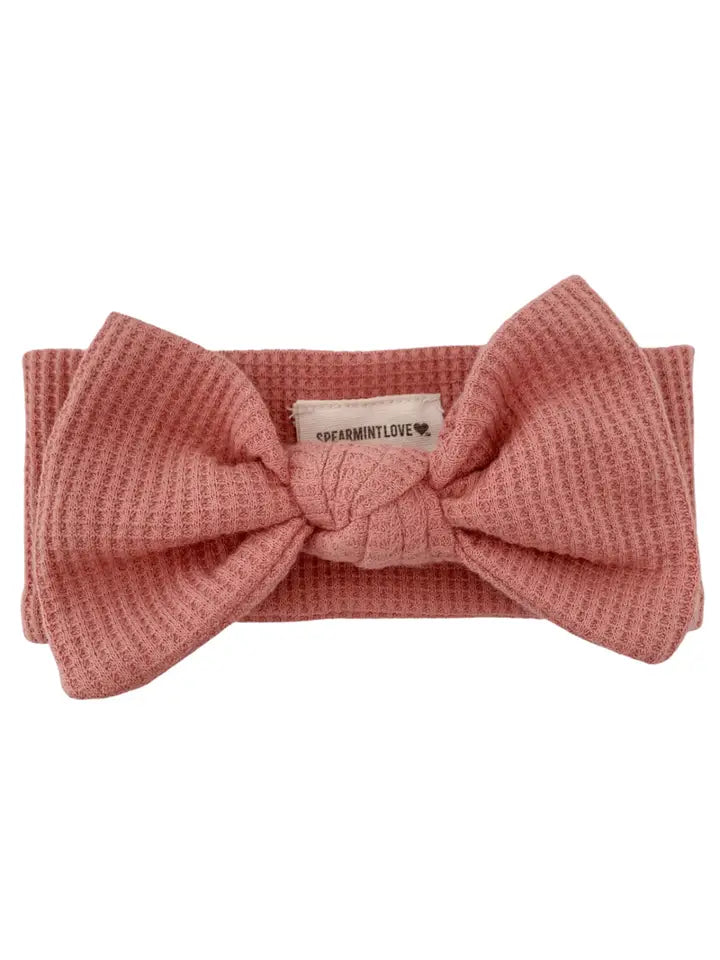 SpearmintLOVE – Organic Waffle Knot Bow in Pink