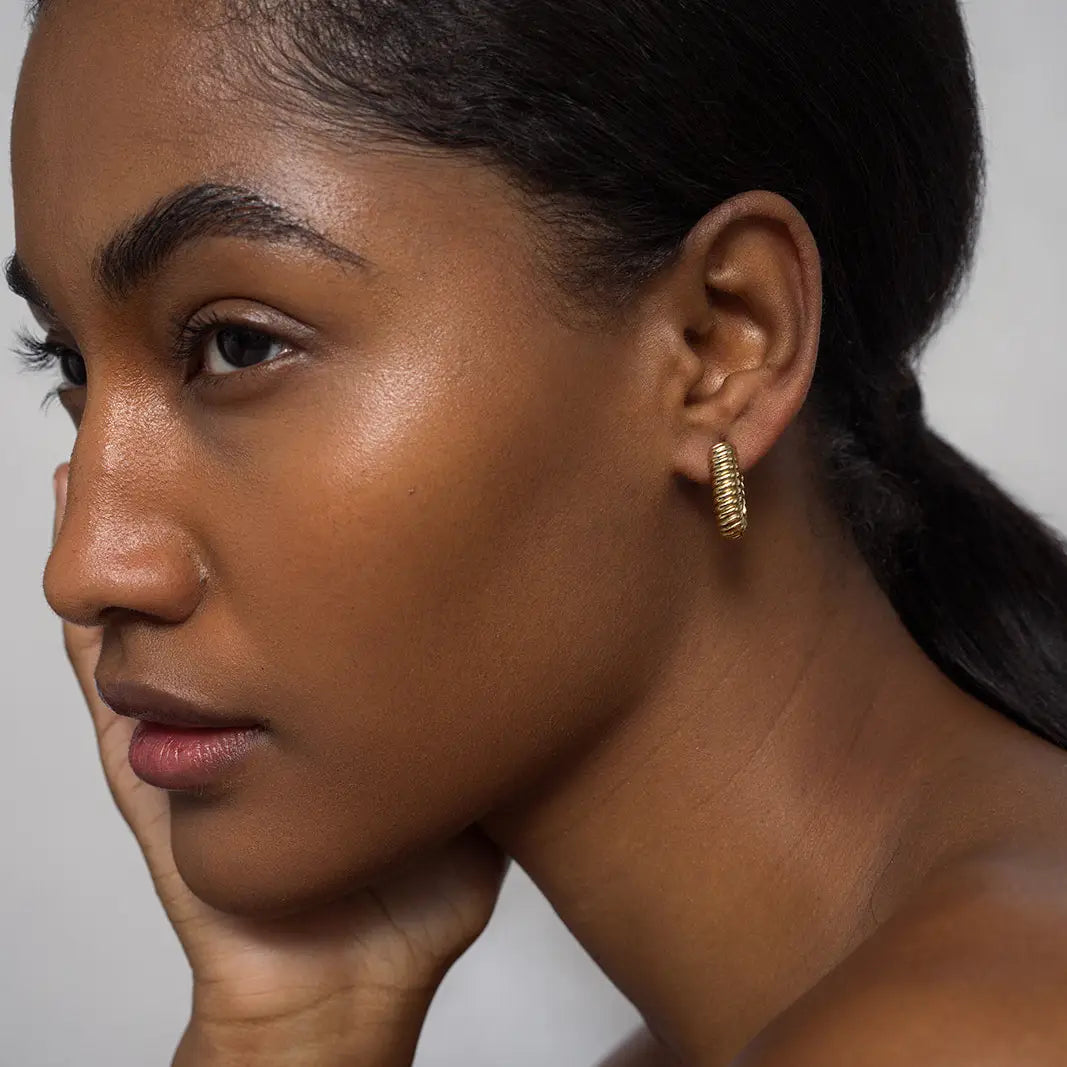 Mod + Jo - Elly French Rope Hoops in Gold Plate