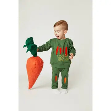 Mon Coeur – Embroidered Carrot Joggers in Green Pastures