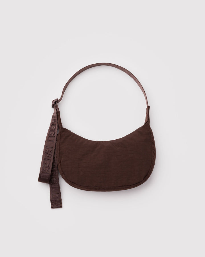 BAGGU - Small Nylon Crescent Bag in Coffee