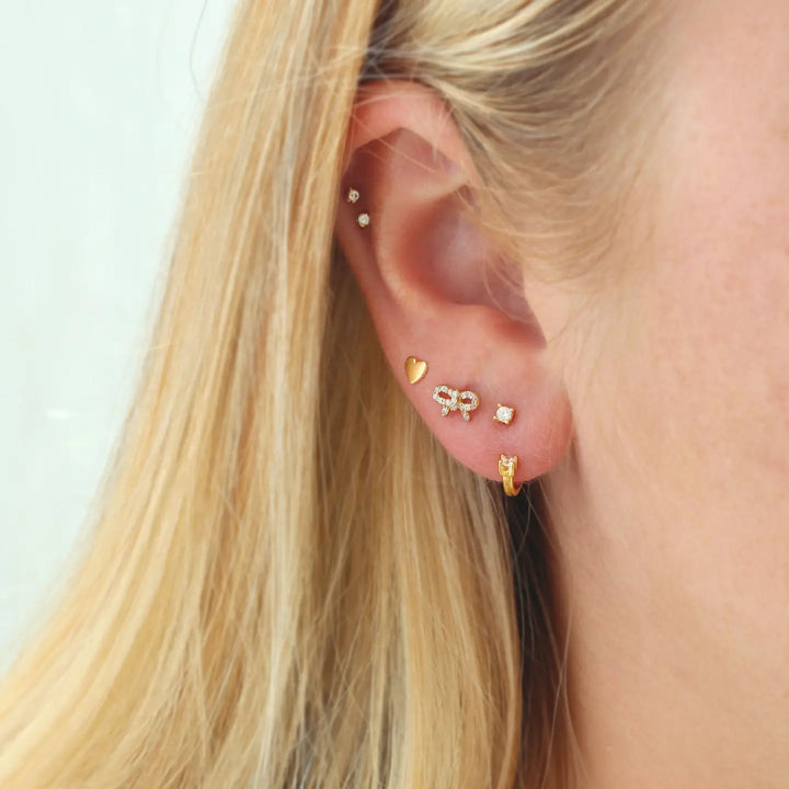 Kris Nations – Petite Crystal Arc Earring Jackets in Gold Vermeil