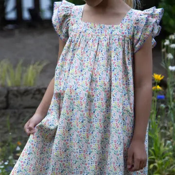 Beet World – Everly Square Neck Dress in Yellow Petal Confetti