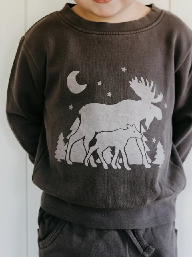 L'ovedbaby – Organic Sweatshirt & Jogger Set in Bark Moose