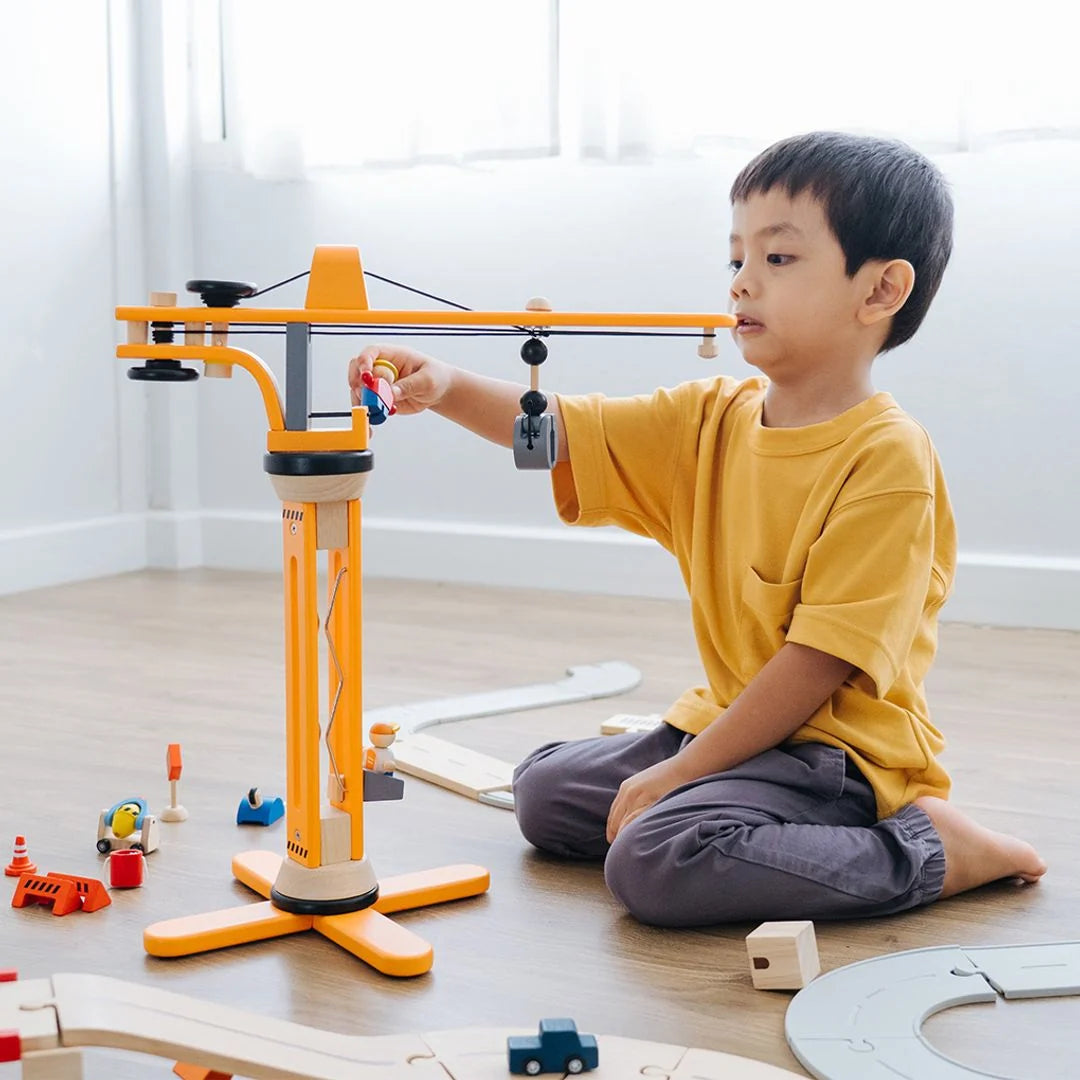 PlanToys - Kids' Crane Construction Building Set