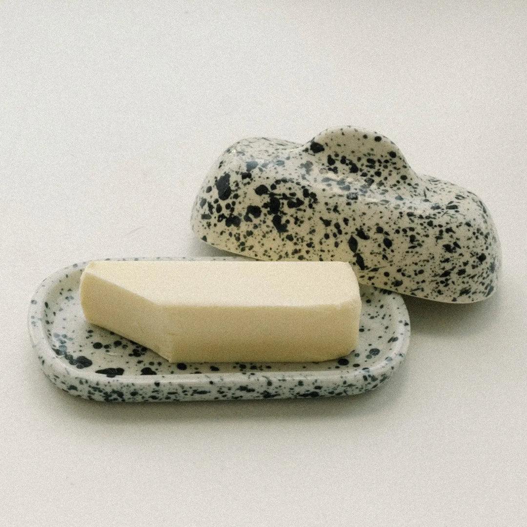 Casa Azua – Maria Butter Dish in Black & White