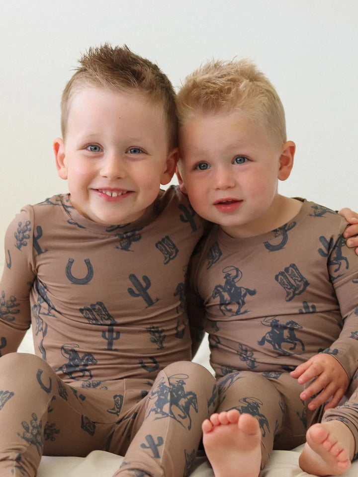 Honeycomb Goods - Two Piece Pajama Set in Dusty Cowboy