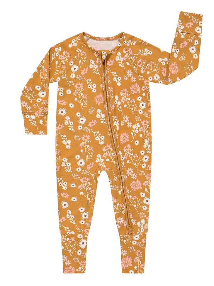 Emerson And Friends – Bamboo Pajama in Mustard Floral