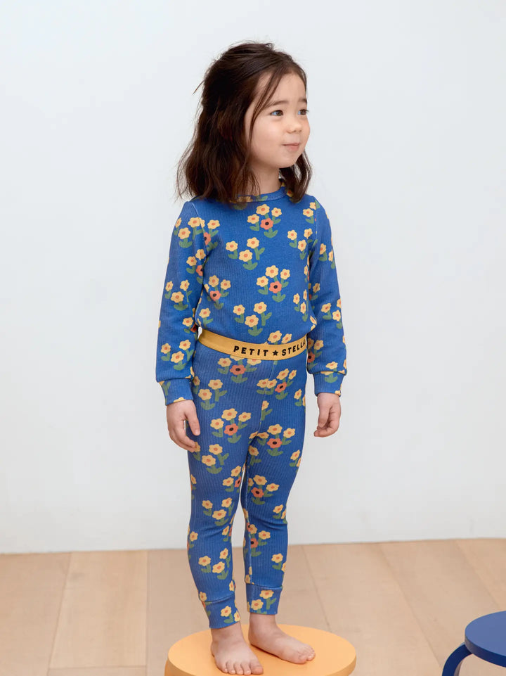 Petit Stella - Blue Daisy Pima Blend Pajama Set