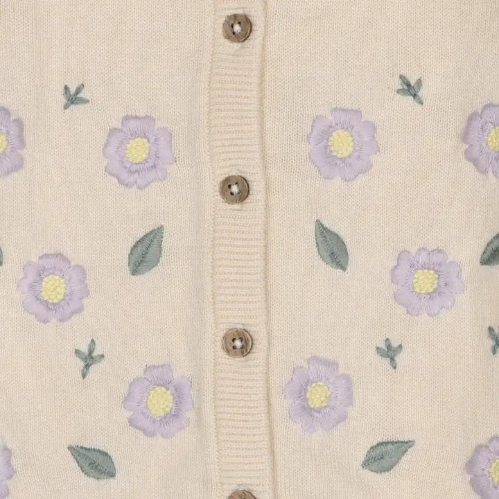 Viverano Organics –  Pointelle Knit Baby Cardigan in Floral