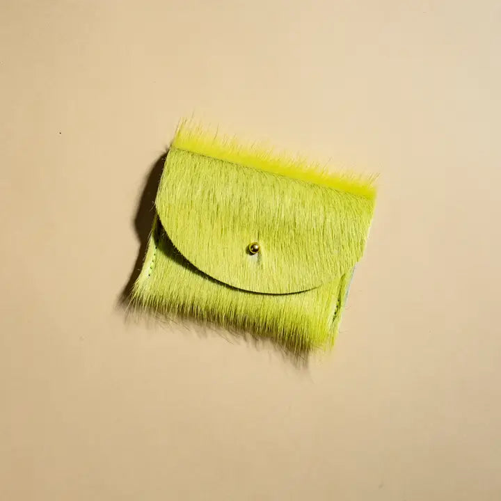 Primecut – Chartreuse Cowhide Card Holder