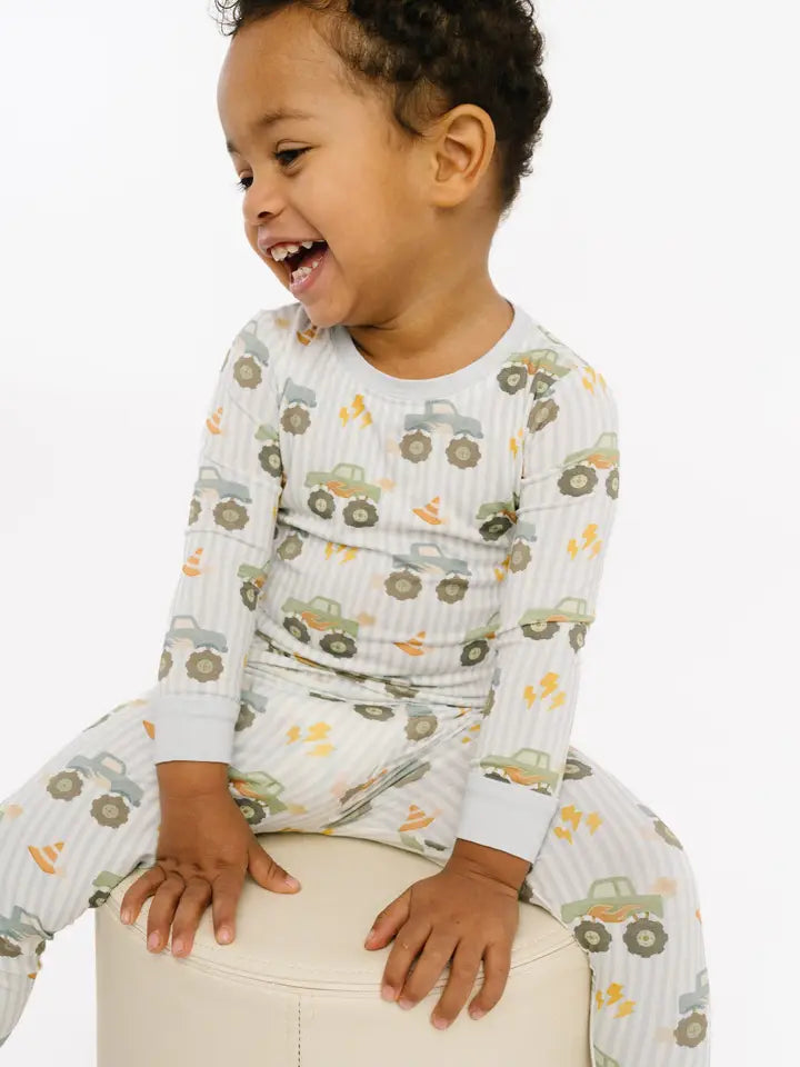 Little One Shop – Bamboo Pajama Set in Monster Truck