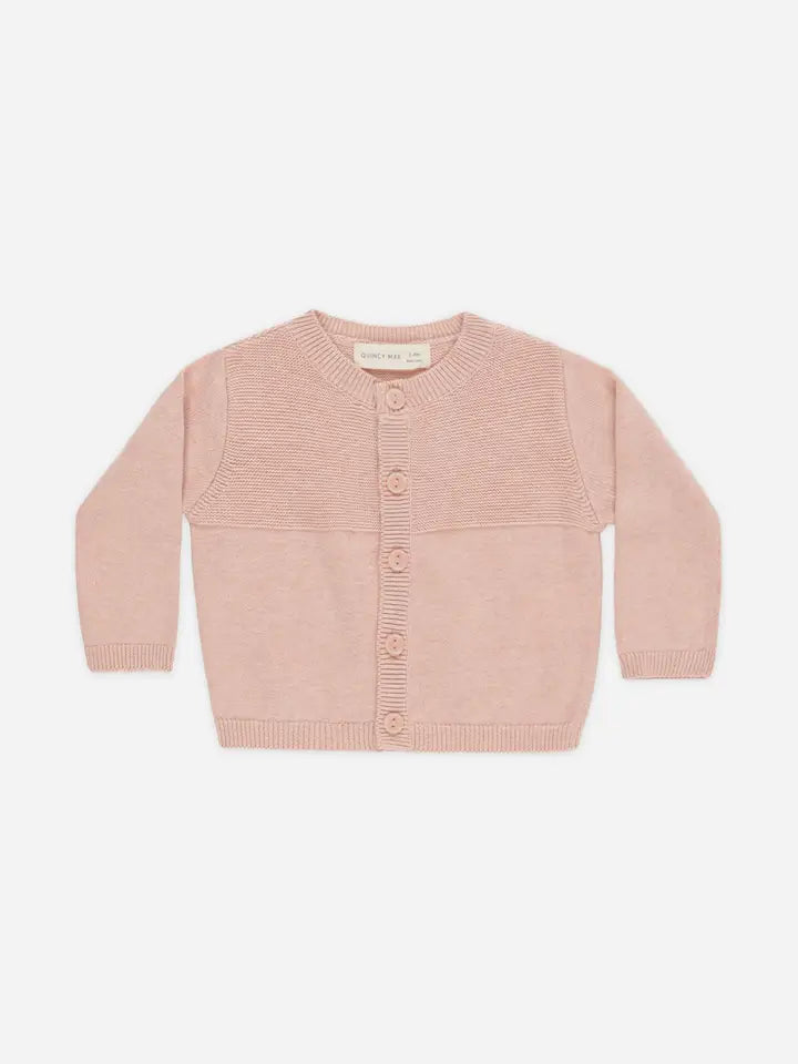 Quincy Mae - Knit Cardigan in Heathered Rose