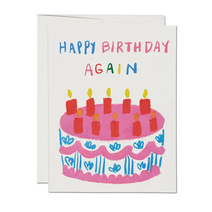 Red Cap Cards - Birthday Again Birthday Greeting Card