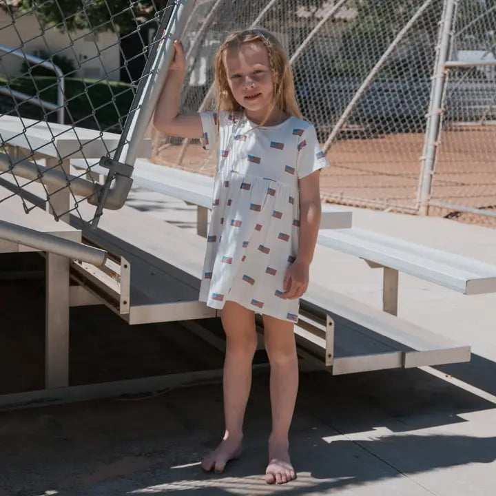 Forever French Baby – Bamboo T Shirt Dress in American Flag