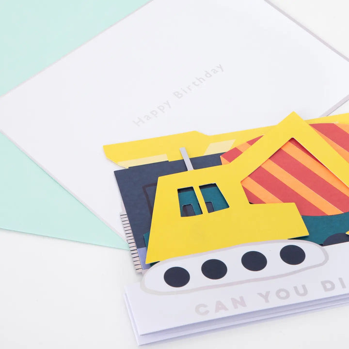 Meri Meri - Concertina Construction Vehicles Birthday Card