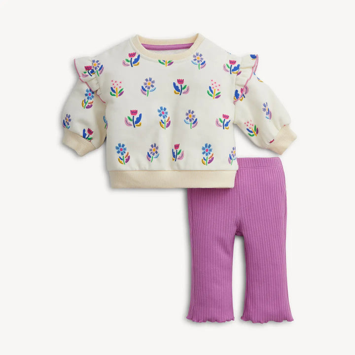 Magnetic Me - Floral French Terry 2PC Set (Long Sleeve & Pants)