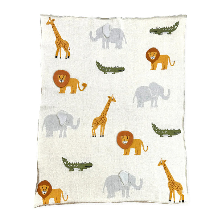 Organic Cotton Jacquard Knit Baby Blanket in Savannah