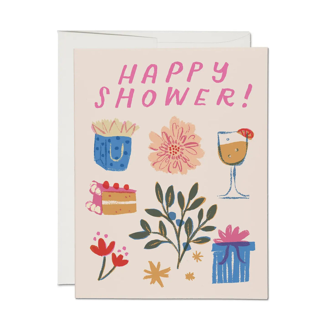 Red Cap Cards - Joyful Shower Greeting Card