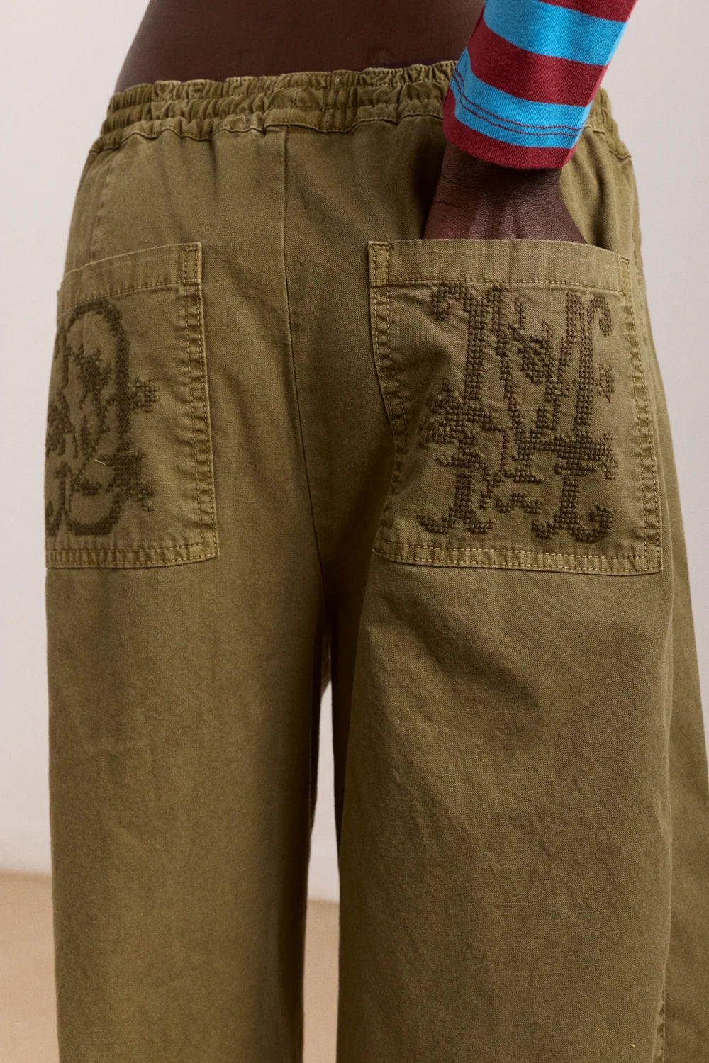 Damson Madder – Felix Twill Trousers in Olive