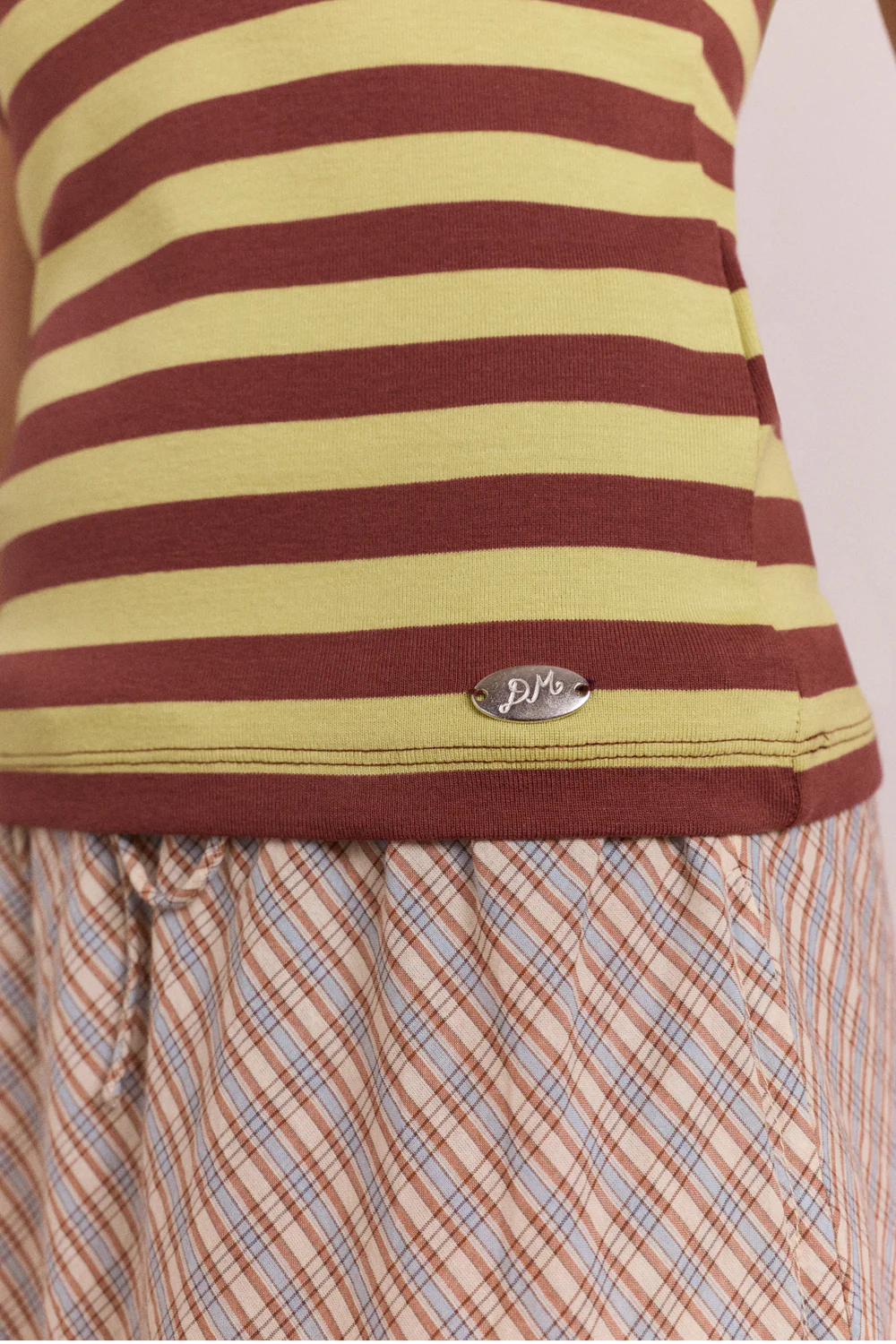 Damson Madder – Avielle Tank in Green Stripe