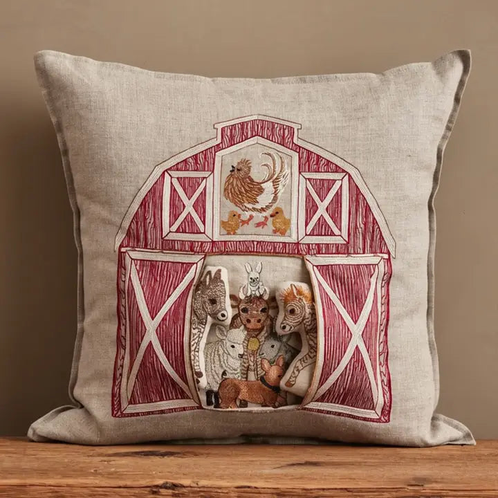 Coral & Tusk – Red Barn Pocket Pillow with Insert