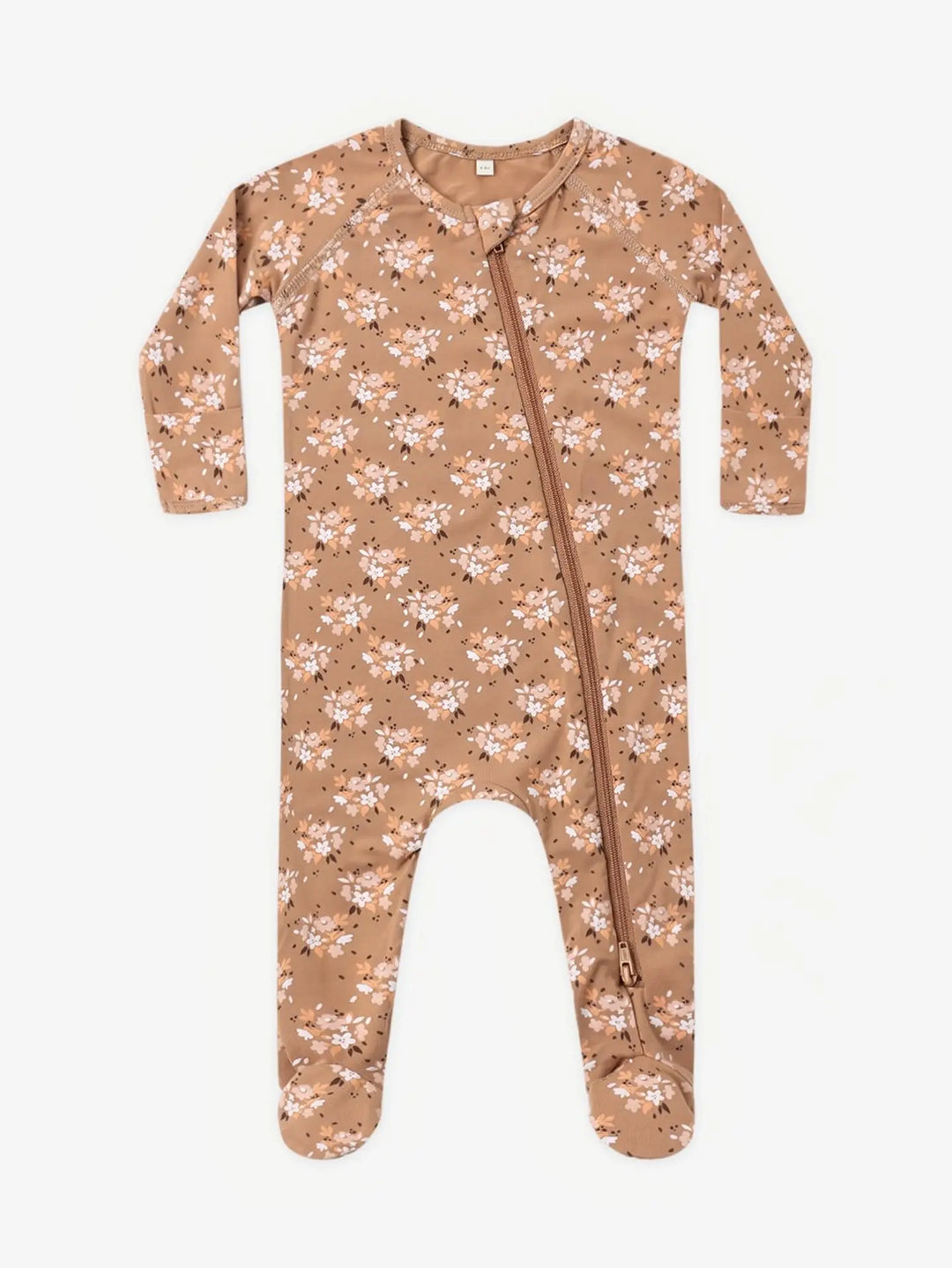Quincy Mae – Bamboo Zip Footie in Fall Floral