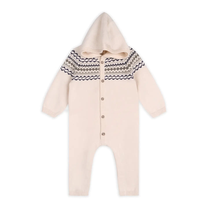 Viverano Organics – Fair Isle Knit Jacquard Hooded Jumpsuit