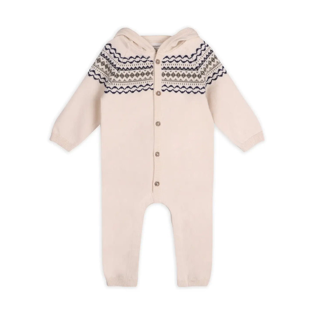 Viverano Organics – Fair Isle Knit Jacquard Hooded Jumpsuit
