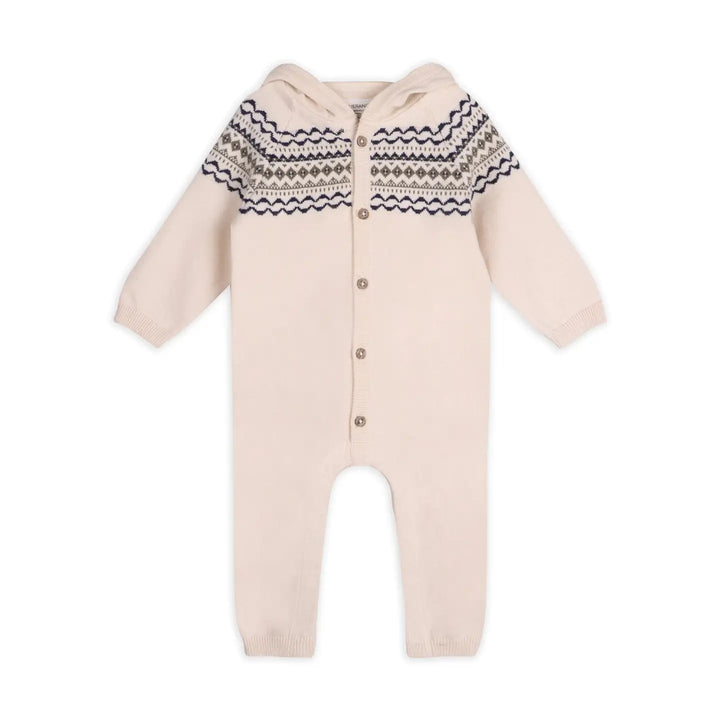 Viverano Organics – Fair Isle Knit Jacquard Hooded Jumpsuit