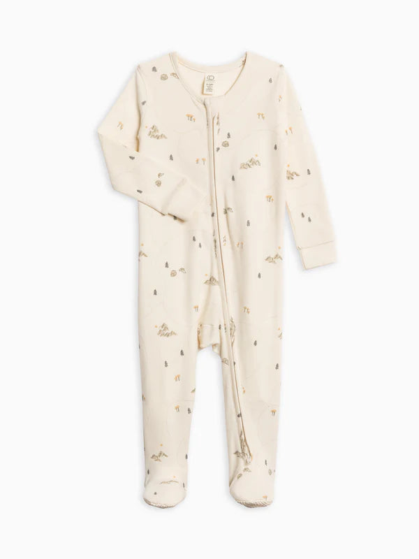 Colored Organics – Baby Peyton Zipper Sleeper in Hiking + Pine