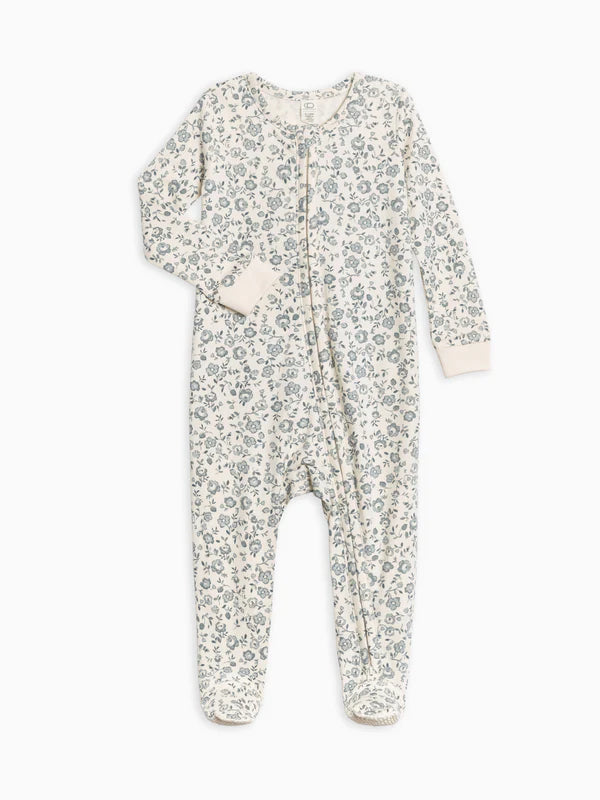 Colored Organics - Peyton Footed Sleeper in Lena Floral / Mist