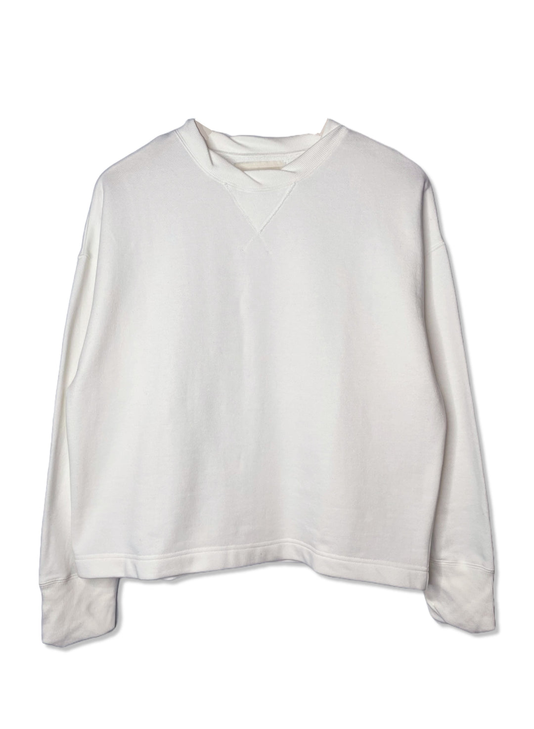 V :: ROOM – Cotton Fleece Crew in White